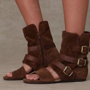 OTBT Womens Raytown Gladiator Suede Open Toe Flats bootie shoes sz 7M